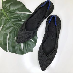 Rothys honeycomb black point flat shoes 10.5 EUC
